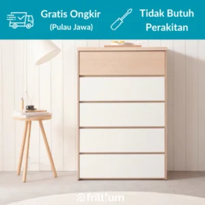 KORRA Credenza Drawer 5 Susun Serbaguna